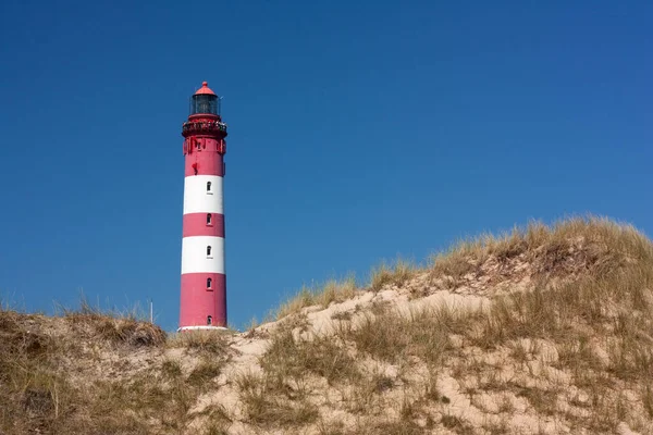 Farol Amrum Mar Norte Primeiro Plano Uma Duna Nlighthouse Amrum — Fotografia de Stock