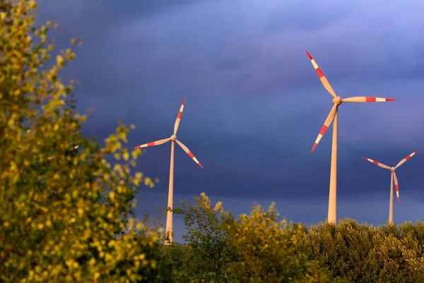 Větrná Energie Vybavení Větrných Turbín — Stock fotografie