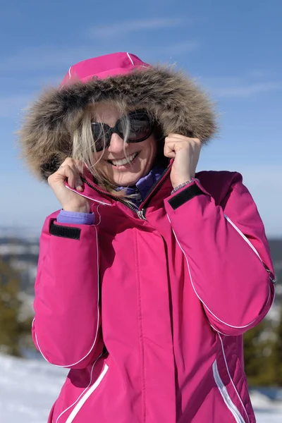 Winter Woman Ski Sport Fun Travel Snow Stock Image