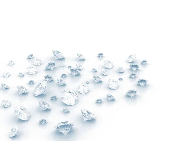 Diamanter Vit Bakgrund — Stockfoto