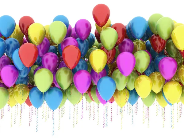 Luftballons Verschiedenen Farben Isoliert Auf Weiß — Stockfoto