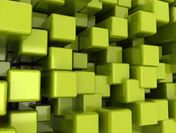 Cubos Verdes Fundo Abstrato — Fotografia de Stock