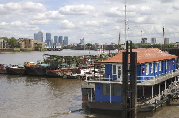 Thames Nehri Nin Aşağısından Canary Wharf Doğru Southwark Taki Saint — Stok fotoğraf