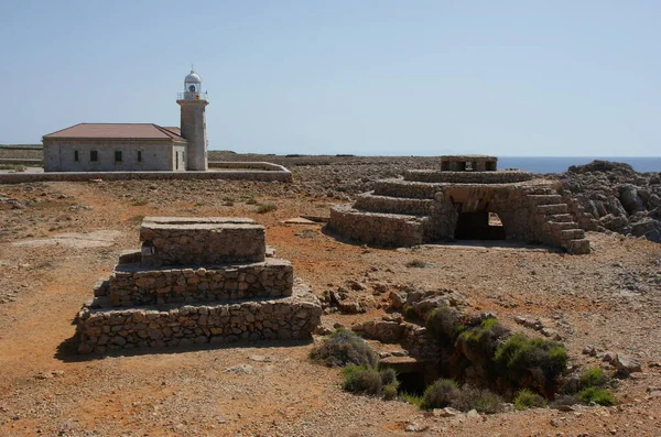 Refúgio Típico Perto Farol Punta Nati Minorca — Fotografia de Stock