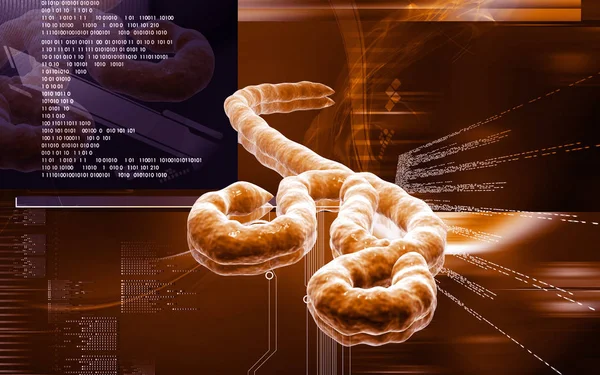 Ilustración Digital Del Virus Del Ébola Fondo Color —  Fotos de Stock