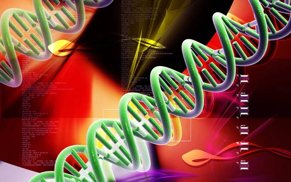 Digital Illustration Dna Strukturen Färg Bakgrunden — Stockfoto