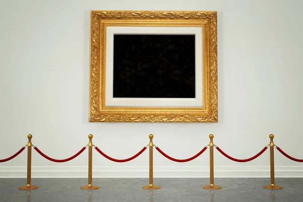 Galería Museos Arte Con Marco Pintura Blanco Colgando Pared — Foto de Stock