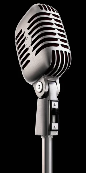 Microfono Vintage Tema Anni Con Percorso Ritaglio Incluso Chi Bisogno — Foto Stock