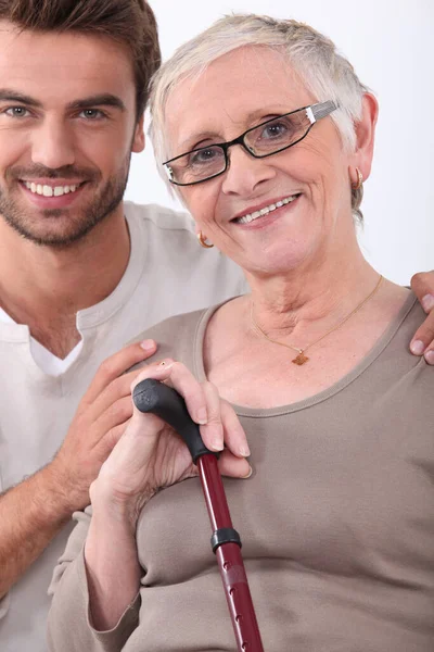 Young Man Older Woman — Stock Photo, Image
