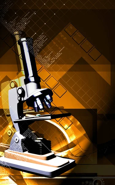 Digital Illustration Microscope Colour Background — Stock Photo, Image