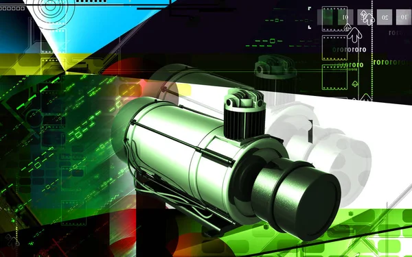 彩色背景空气压缩机的数字图像 — 图库照片