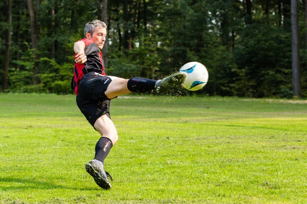 Footballeur Dans Cible Tir — Photo