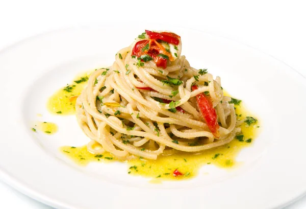 Spaghetti Garlic Oil Chilli — Stock Photo, Image