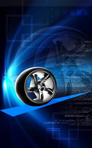 Digital Illustration Alloy Wheel Colour Background — 스톡 사진