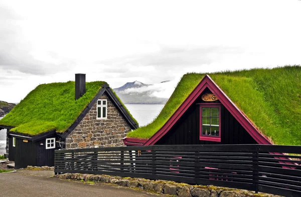 Leynar Deens Lejnum Een Plaats Het Westen Van Faeröer Met — Stockfoto