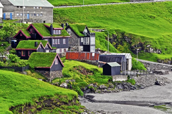 Leynar Duńska Nazwa Lejnum Jest Miejscem Wysp Faroe Zachodnich Ulicach — Zdjęcie stockowe