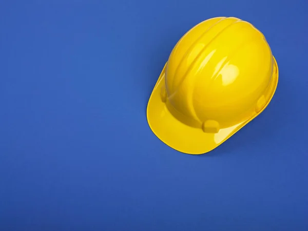 Geel Hardhat Helm Blauw — Stockfoto