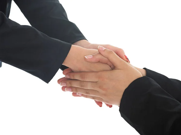 Handshake Handshaking Isolar Branco — Fotografia de Stock