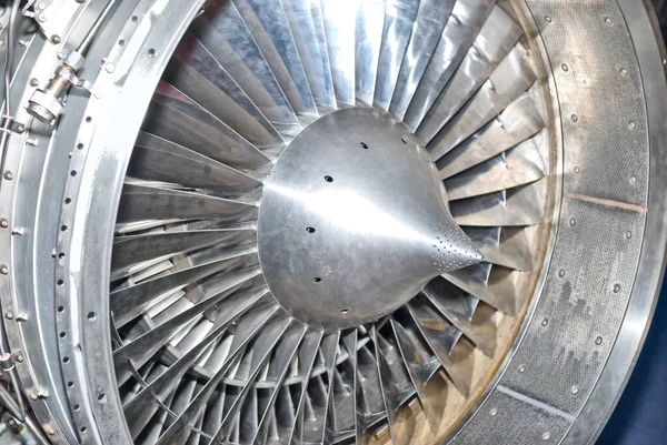 Металлическая Турбина Самолете — стоковое фото