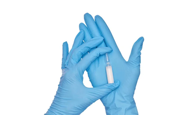 Asistente Laboratorio Toma Ampolla Para Hacer Una Vacunación —  Fotos de Stock