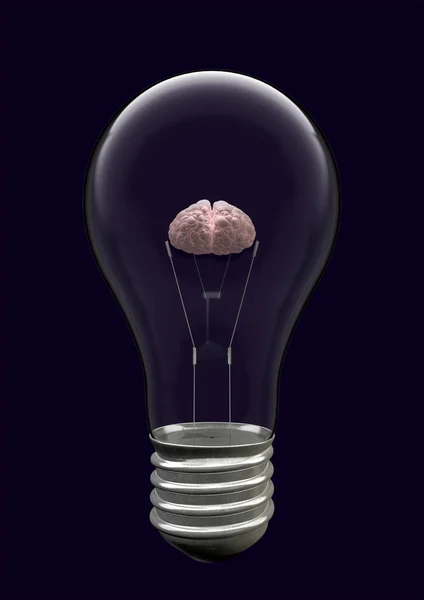 Une Ampoule Avec Cerveau Illuminé Comme Filament — Photo