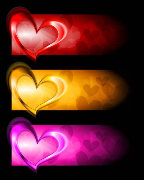 Valentines Day Banners Vector Background Eps — Stock Photo, Image
