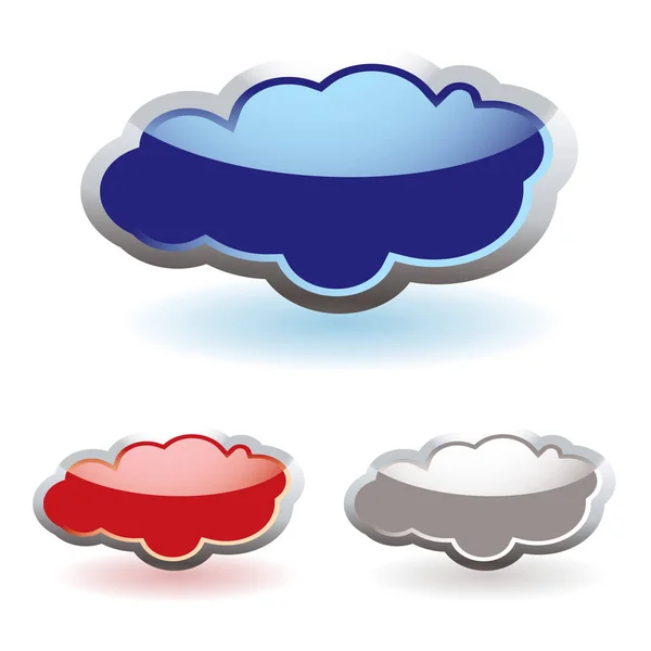 Скляні Пухнасті Хмари Піктограмою Тіні — стокове фото