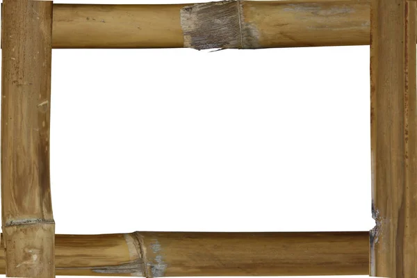 Doğal Bambu Çerçevesi Beyaz Arkaplan — Stok fotoğraf