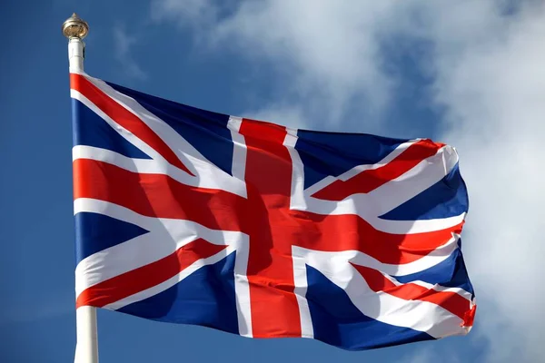 Bandeira Britânica Acenando Vento — Fotografia de Stock