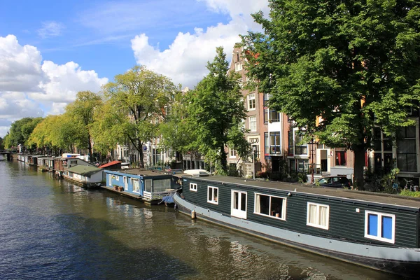 Houseboats Amsterdam Moats — Stock Photo, Image