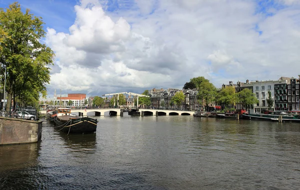 Magere Brug Κοκαλιάρα Γέφυρα Amsterdam Στο Amstel — Φωτογραφία Αρχείου