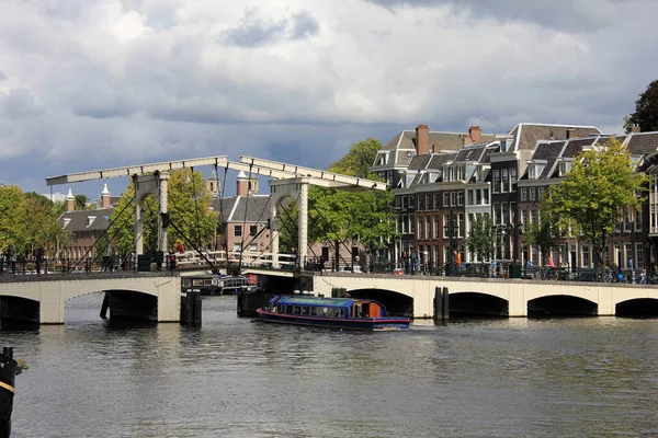 Lean Brug Magere Brücke Amsterdam Über Dem Amstel — Stockfoto