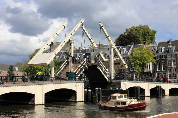 Magere Brug Hubený Most Amsterdamu Amstelu — Stock fotografie