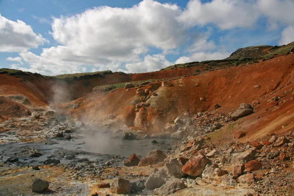 Landskap Geotermiskt Område Vid Krysuvik Island — Stockfoto