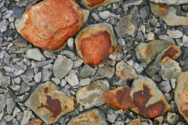 Piedras Con Recubrimiento Naranja Krysuvik Geotérmico Yermo — Foto de Stock
