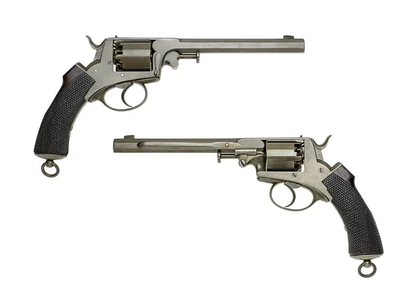 Revolver Isolato Sfondo Bianco — Foto Stock