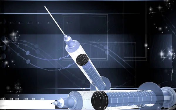 Цифровая Иллюстрация Шприца Цветном Фоне — стоковое фото