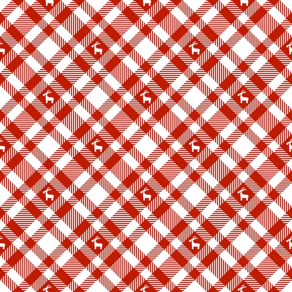 Reindeer Checked Tablecloth Pattern Endless — Stock Photo, Image