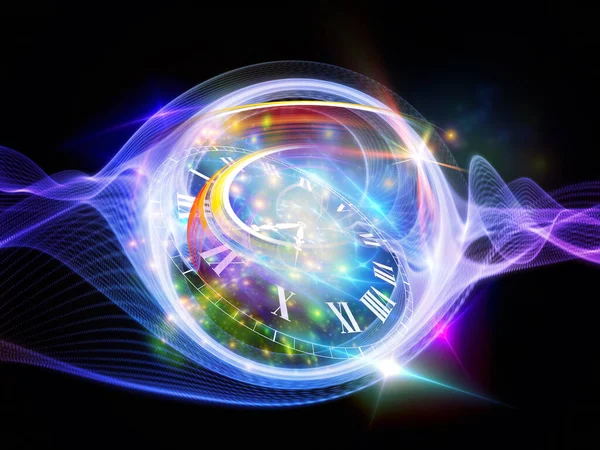 基于时间 截止期和时间关键过程的时钟元件和湍流线的摘要设计 — 图库照片