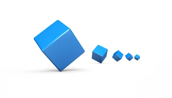 Cube Sequence Blue White — Stock Photo, Image