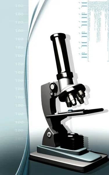 Цифровая Иллюстрация Microscope Цветном Фоне — стоковое фото