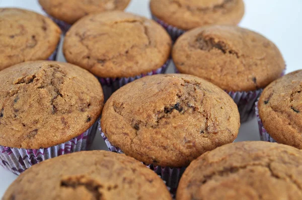 Sabrosos Cupcakes Fondo Cerca — Foto de Stock