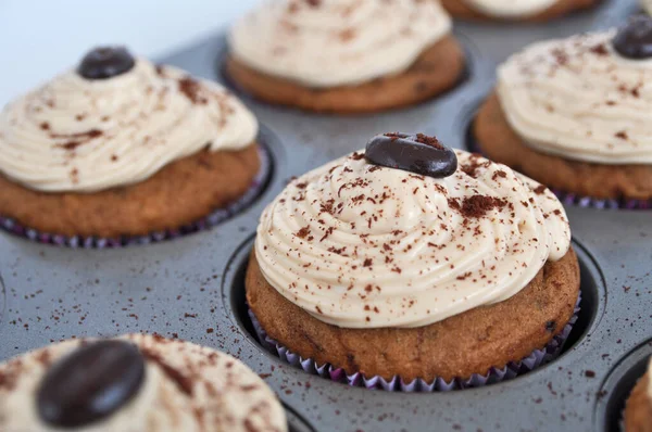 Νόστιμα Cupcakes Στο Παρασκήνιο Κοντινό — Φωτογραφία Αρχείου