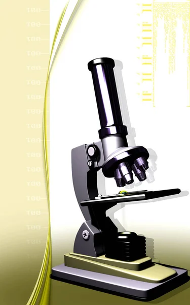 Digitale Illustratie Van Microscoop Kleur Achtergrond — Stockfoto