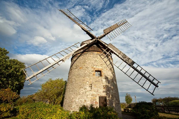 Molino Viento Cerca Endorf Ciudad Falkenstein Harz — Foto de Stock