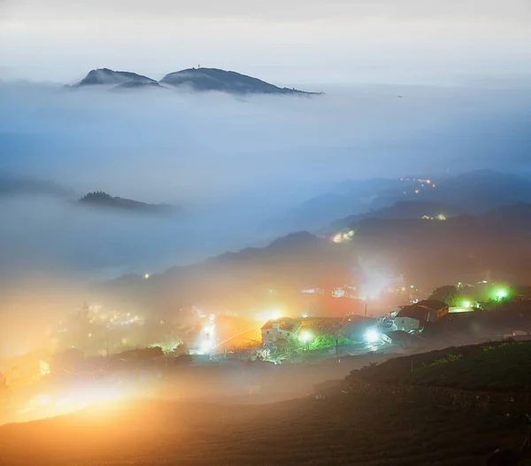 Valle Montaña Con Hermosa Nube Cielo Amanecer —  Fotos de Stock