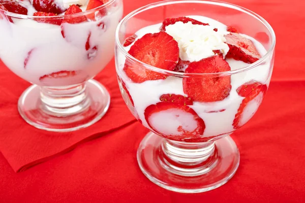 Fresh Yogurt Strawberry — Stock Photo, Image