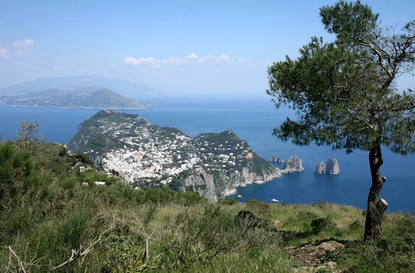 Vista Sul Paese Sull Isola Capri — Foto Stock