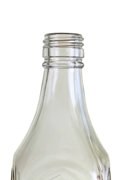 Close Empty Glass Bottle Isolated White — Stock Photo, Image