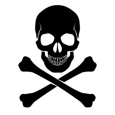 Skull and crossbones - a mark of the danger  warning clipart
